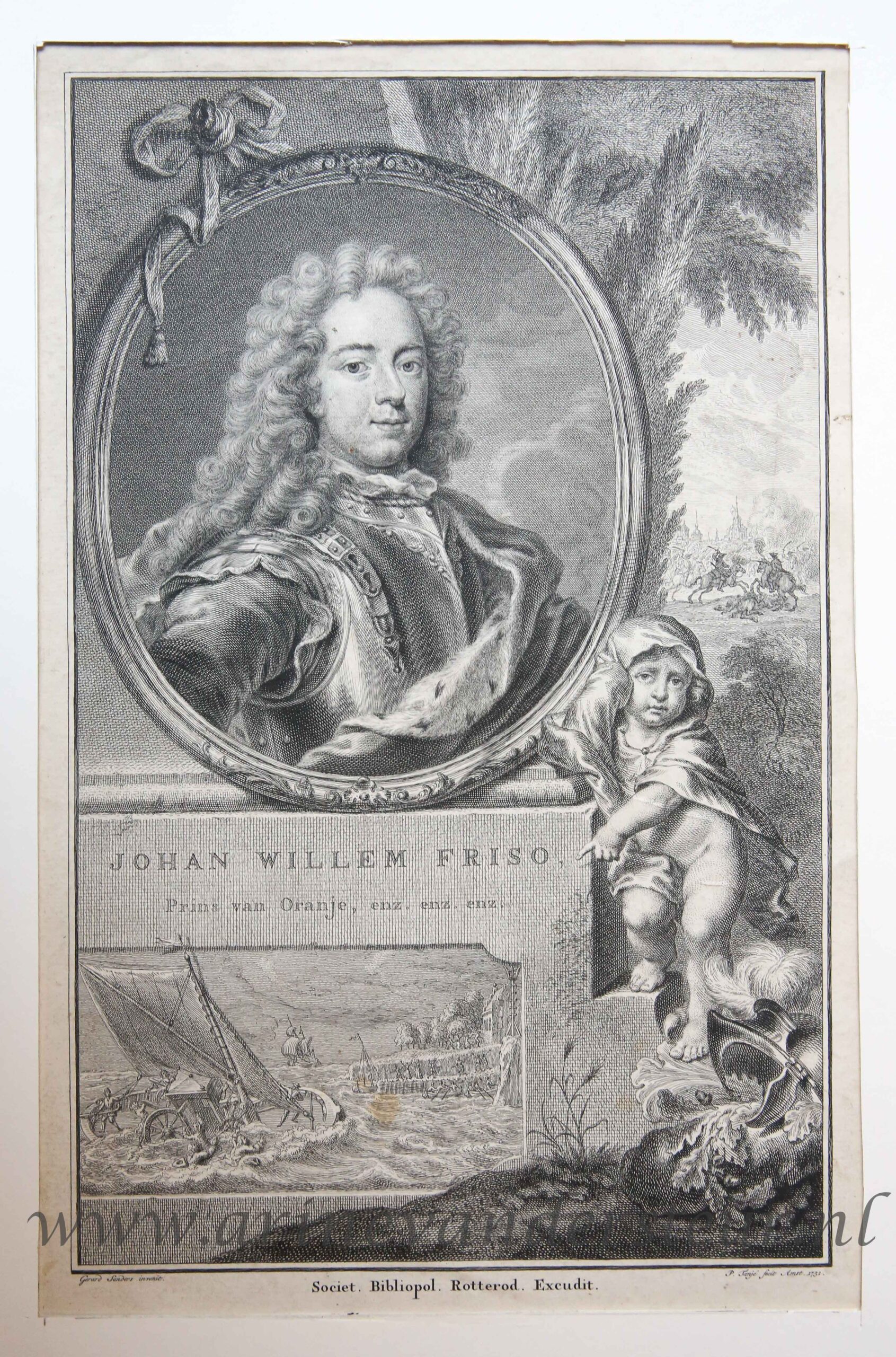 [Original etching and engraving] JOHAN WILLEM FRISO, Prins van Oranje, enz. enz. enz., 1751.
