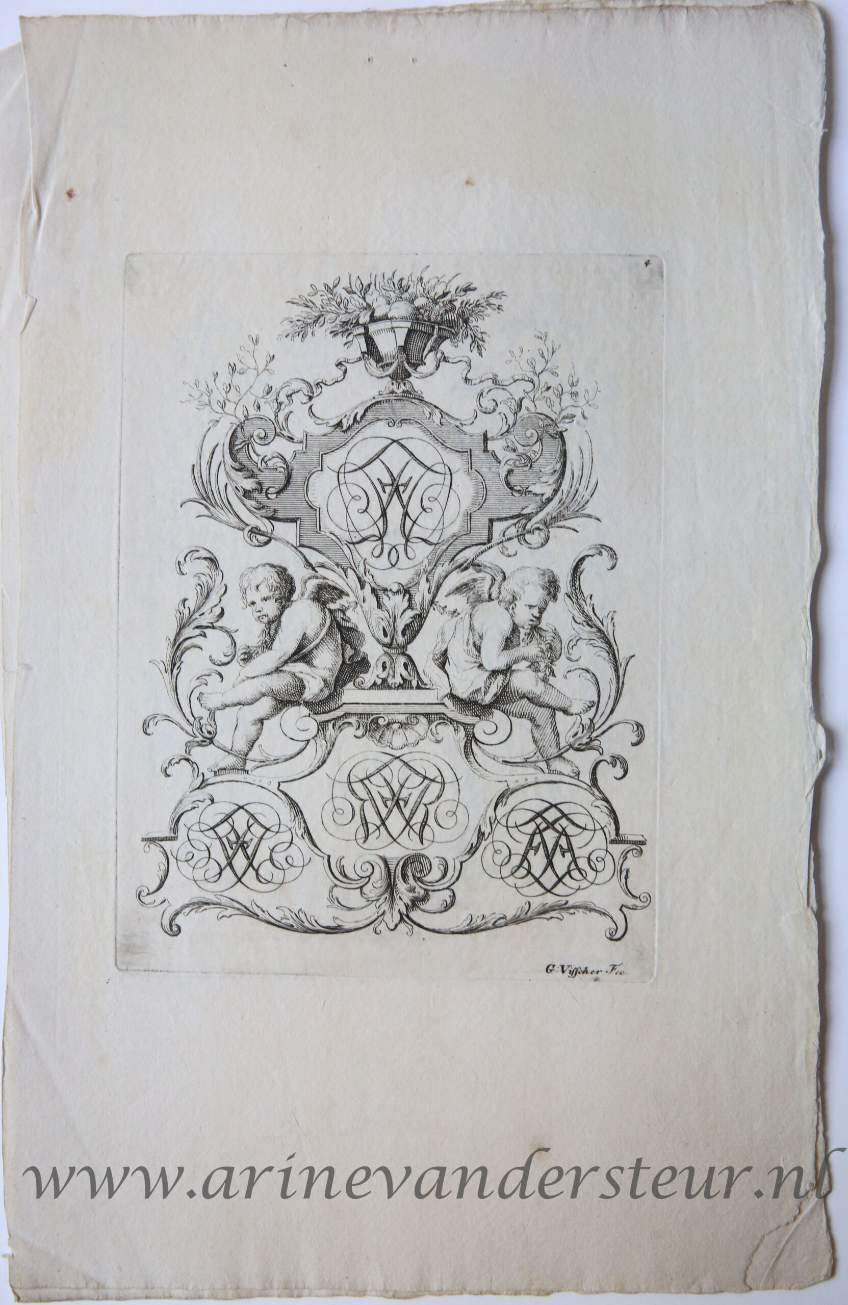 [Original etching] Het sesde deel nieuwe 't Saam Gevlogte Naam= Letteren gemaakt Door Gerrit Visscher Woondt op de Singel bij de beulingsloot tot Amsterdam, ca 1690-1710.