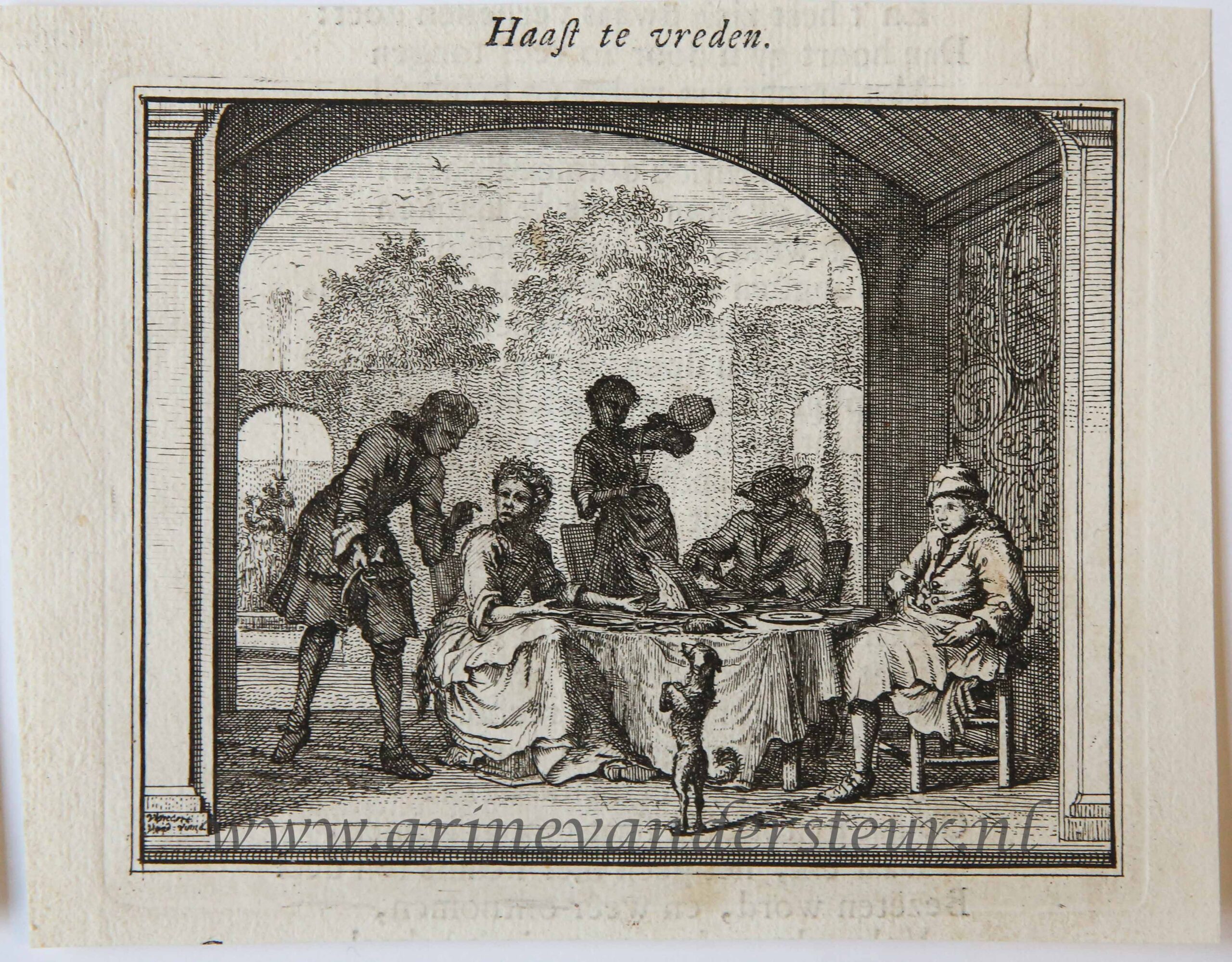 [Original etching] 't Verschil is groot. [S. Spinneker 'Leerzame Zinnebeelden'], ca 1717-1757.