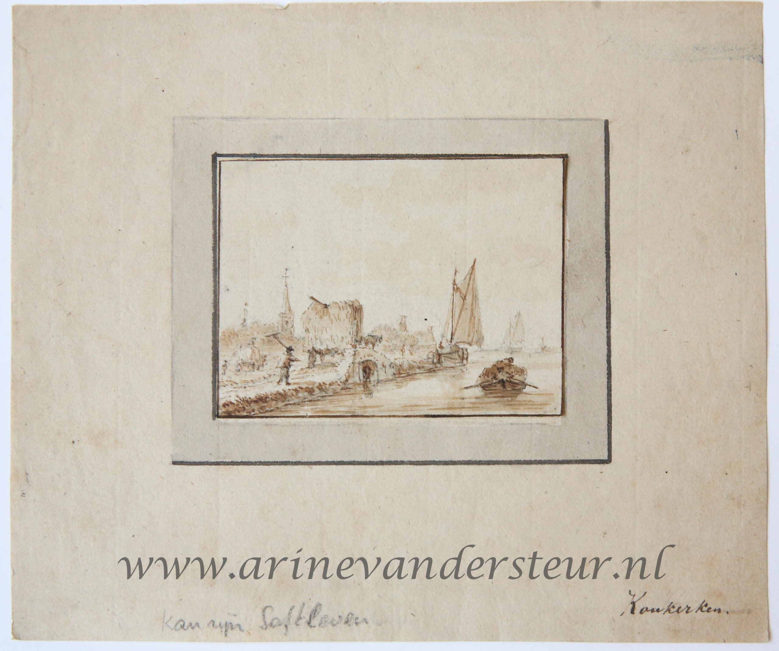 [Original drawing] River landscape (Rivierlandschap), ca 1650-1700.