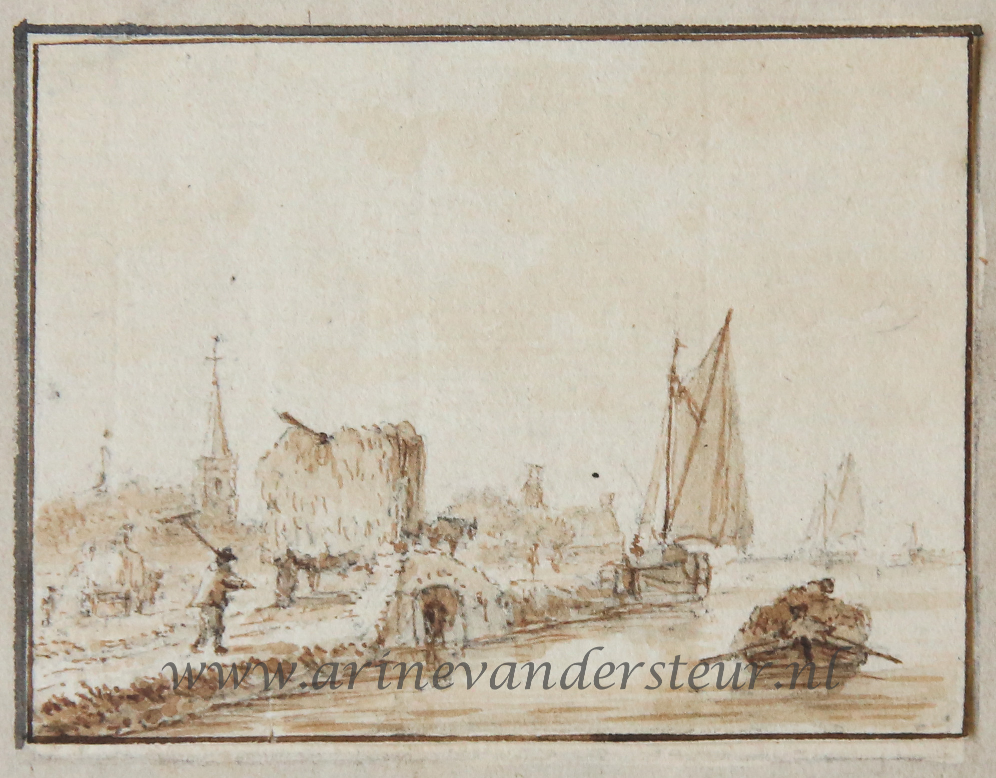 [Original drawing] River landscape (Rivierlandschap), ca 1650-1700.