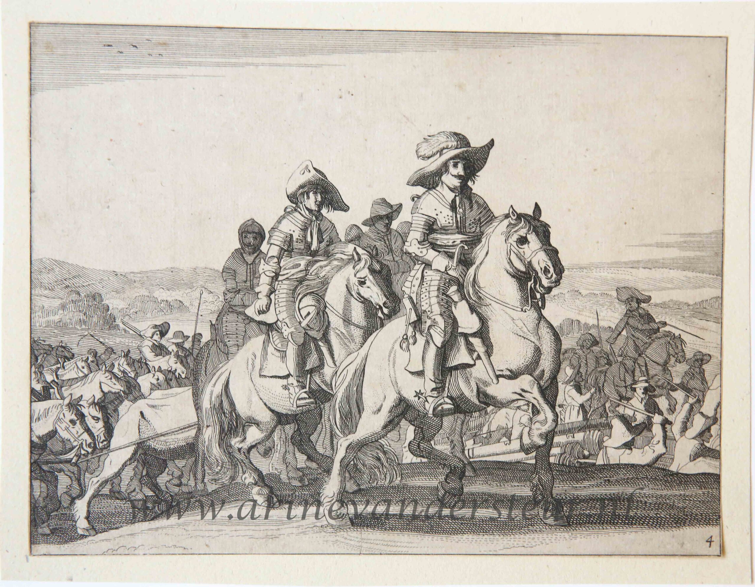 [Antique print, etching, Military, 1632] From the "Spanish Garrison leaving Maastricht," 1632/Spaans garnizoen verlaat Maastricht 1632, 1 p.