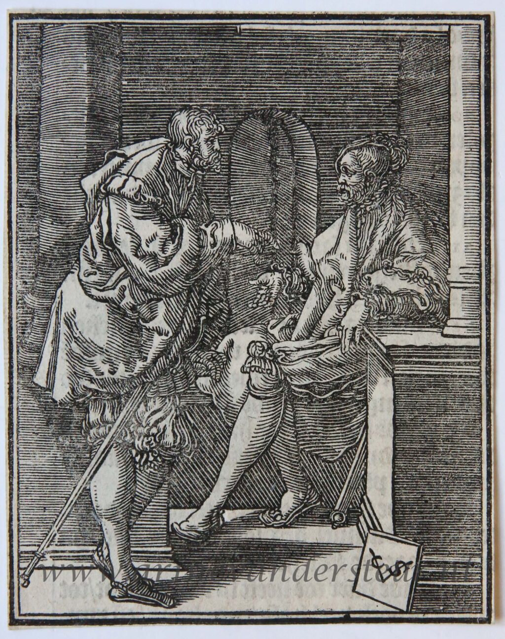 [Antique book illustration, woodcut and letterpress, 1646] Illustration from "Bibels tresoor, ofte der zielen lvsthof...", published 1646, 1 p.
