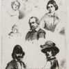 [Antique print, etching] Plate with studies of figures/ Studies van diverse figuren.