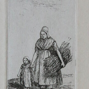 [Antique print, etching] A woman with a child by her hand.