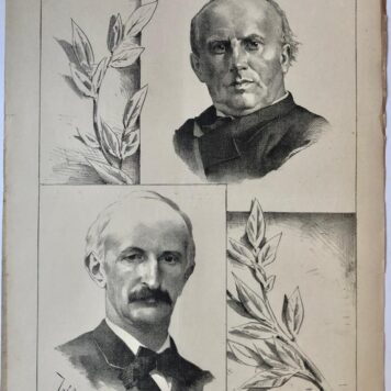 [Original lithograph/lithografie by Johan Braakensiek] Twee Jubilarissen 1862-1887, 16 October 1887, 1 pp.