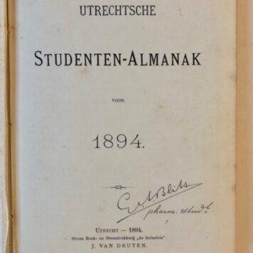 Utrechtsche Studenten Almanak voor 1894, Utrecht J. van Druten, 402 pp.
