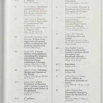 Numismatics, 1999, Medals | Bibliography of Orders and Decorations, Odense: Odense University Press, 1999, 321 pp.