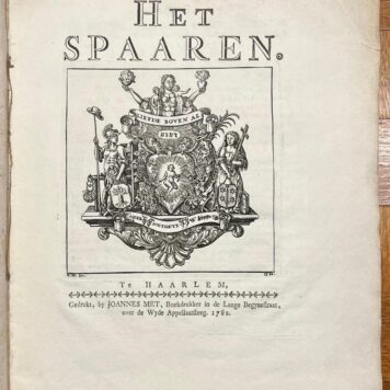 Haarlem, 1782, Het Spaarne | Het Spaaren, J. Met: Haarlem, 1782, 12 pp.