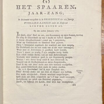 Haarlem, 1782, Het Spaarne | Het Spaaren, J. Met: Haarlem, 1782, 12 pp.