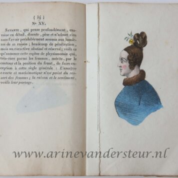 Le lavater des dames, avec 30 figures coloriees. Paris, 1836, 76 pp. FIRST EDITION with 30 handcoloured engravings.