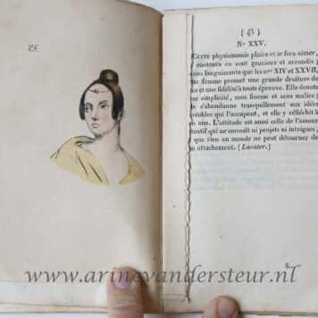 Le lavater des dames, avec 30 figures coloriees. Paris, 1836, 76 pp. FIRST EDITION with 30 handcoloured engravings.