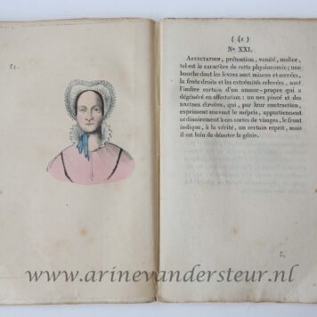 Le lavater des dames, avec 30 figures coloriees. Paris, 1836, 76 pp. FIRST EDITION with 30 handcoloured engravings.