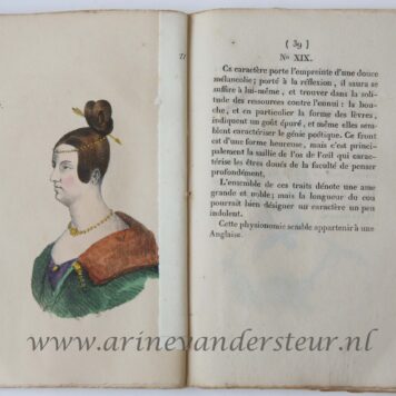 Le lavater des dames, avec 30 figures coloriees. Paris, 1836, 76 pp. FIRST EDITION with 30 handcoloured engravings.