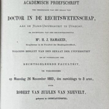 [Dissertation 1841] De vrede van Carlowitz. Academisch proefschrift [...] Utrecht J. van Boekhoven 1883, [8]+159 pp.