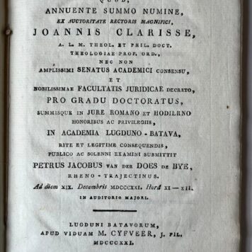 Specimen historico-juridicum inaugurale, exhibens historiam judicii jurati [...] Leiden Wed. M. Cyfveer, Jz 1821