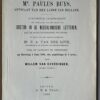 [Dissertation 1895] Het leven van Mr. Paulus Buys, advocaat van den lande van Holland. Academisch proefschrift [...] Leiden P.W.M. Trap 1895, 13+191 pp.