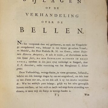 [History Fashion 1766] Verhandeling over de bellen, voornaemlijk aen de klederen, een aanzienlyke dracht onzer voorvaderen (...) in de vijftiende en vroegere eeuwen. ['s-Gravenhage, 1766, Bijvoegsel 1767], 65 pp.