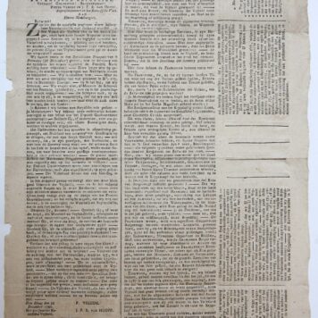 [Newspaper/Krant 1796] Gelykheid, Vryheid, Broederschap Haagsche Courant Saturdag den 24 December Het tweede jaar der Bataafsche Vryheid 1796, 1 p.
