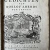 [Rare literature, poetry, 1757] Gedichten. Amsterdam, Jakobus van Hoogstraten, 1757, [30] 213 [5] pp.