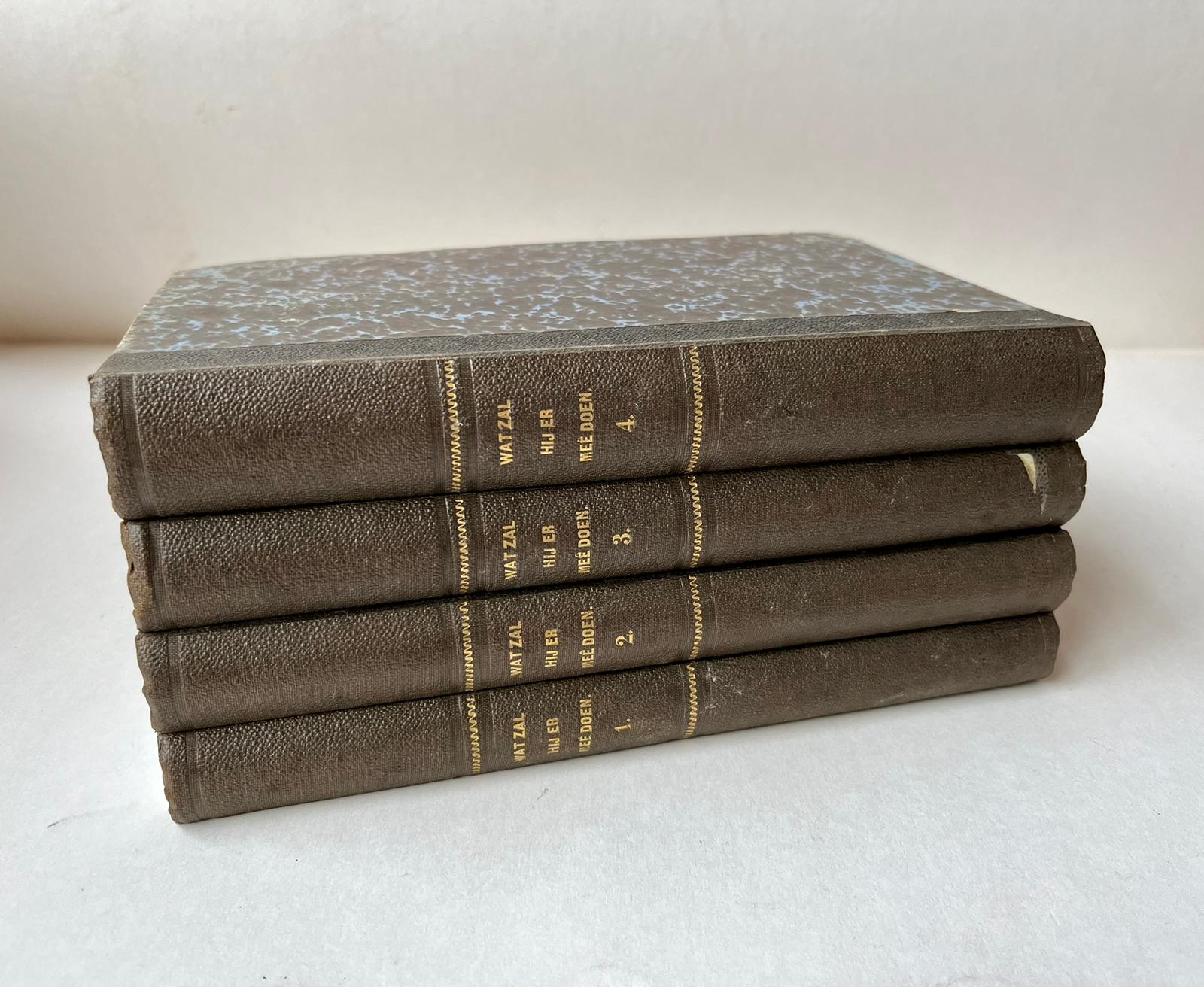 [Rare literature 1858-1859] Wat zal hij er meê doen? Vertaald uit het Engels door T. van Westrheene, Wz. Amsterdam, Gebroeders Binger, 1858-1859. [4 volumes] Illustrated.