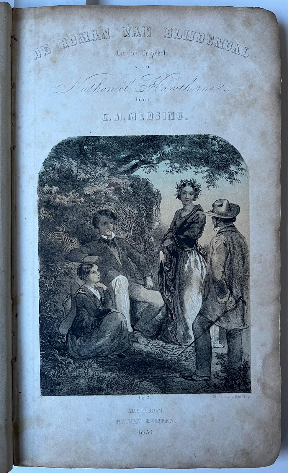 [Literature 1853] De roman van Blijdendal. Vertaald uit het Engels. Amsterdam, P.N. van Kampen, 1853, [2] 8, 265 [1] pp.