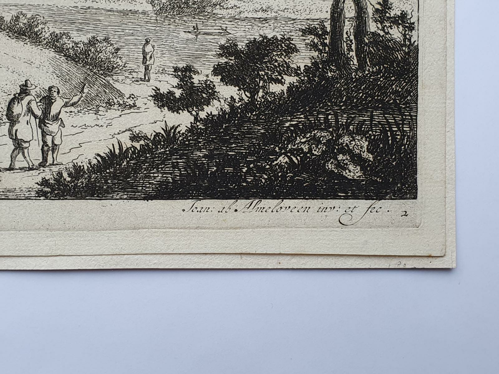 Print. J. v. Almeloveen. River Landscape.
