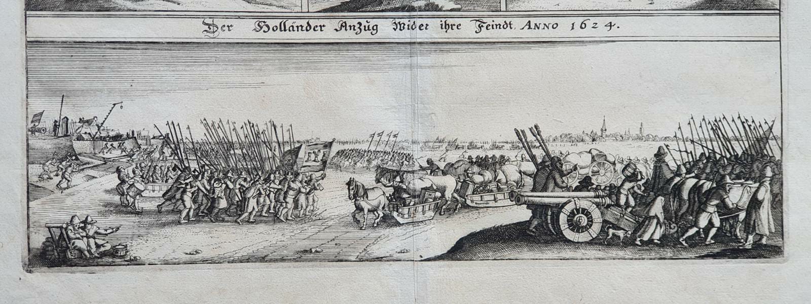 [Antique etching and engraving, ets en gravure, print] Anonymous. The Dutch approaching their enemy, 1624, published before 1650.
