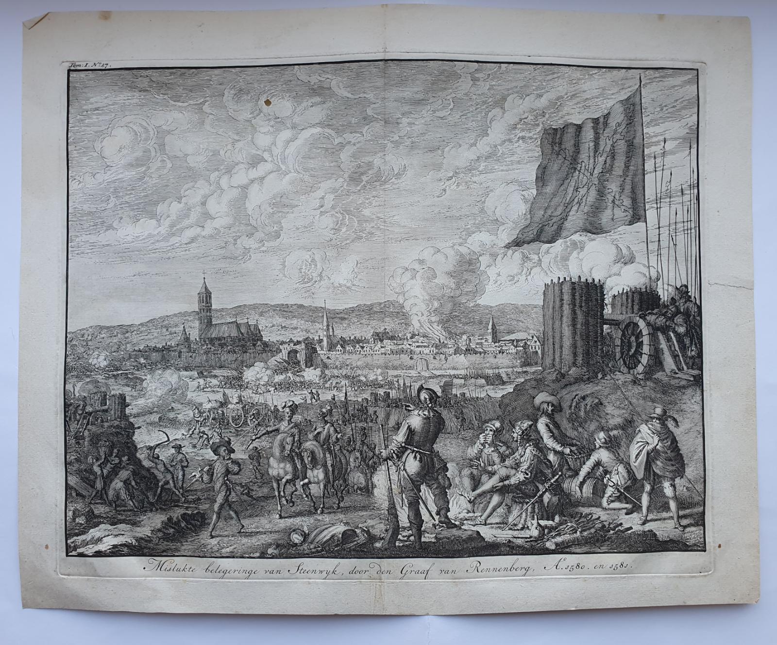 Print. J. Luyken, Beleg van Steenwijk / The siege of Steenwijk (1730).