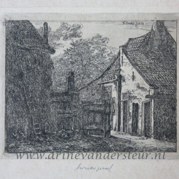 [Original etching, ets] G.E. de Micault. The farm at Pernis. (state II), published 1852.