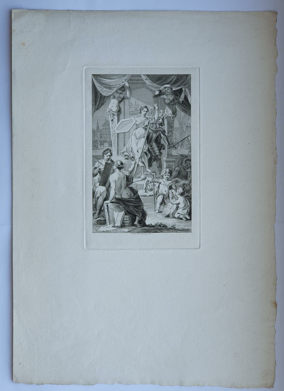 [Antique title page, 1790] Allegorical composition, published 1790, 1 p.