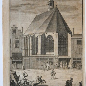 [Antique print, etching] DE ENGELSCHE en HOOGD: KERK / Engelse en Hoogduitse Kerk aan Noordeinde Den Haag, published ca. 1735.
