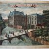 [Antique print, handcolored etching] 't HUIS VAN PRINS MAURITS VAN NASSAU (Antieke prent Mauritshuis Den Haag), published ca. 1735.