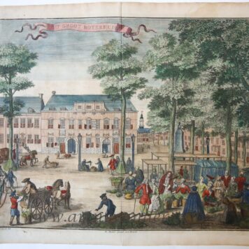 [Antique print, handcolored etching] 'T GROOT BOTERHUIS, published ca. 1735.