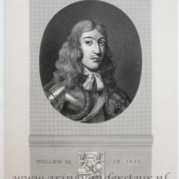 [Antique print; engraving] WILLEM III IN 1672, published ca. 1840-1884.