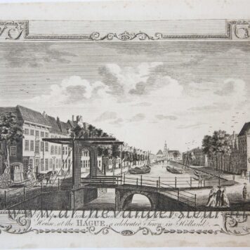 [Antique print, etching] A Perspective View of the New Drawbridge Canal and Great Orphan House at The HAGUE a celebrated Town in Holland (Bierkade Den Haag), published 1782.