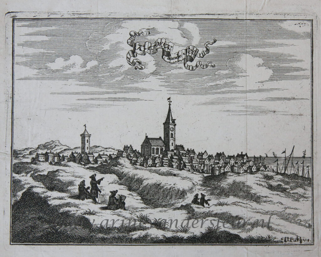 [Antique print, etching] KATWYK aande See (Katwijk aan zee), published ca. 1695/1697.