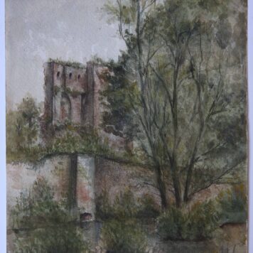 [Modern drawing, watercolor] The ruins of Castle Brederode, dated 1910.