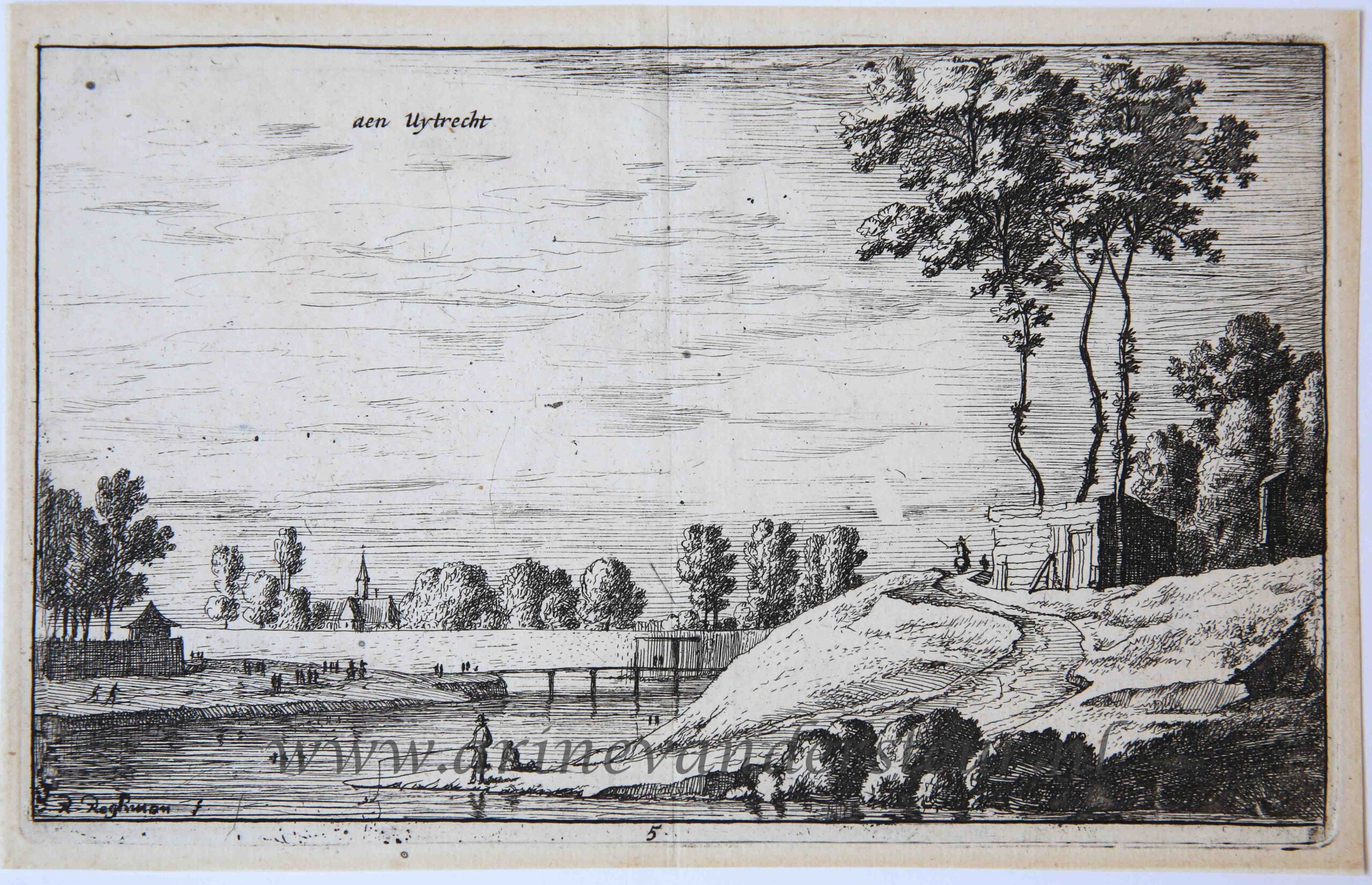 [Antique print, etching] Aen Uytrecht (buiten Utrecht), published ca. 1650.