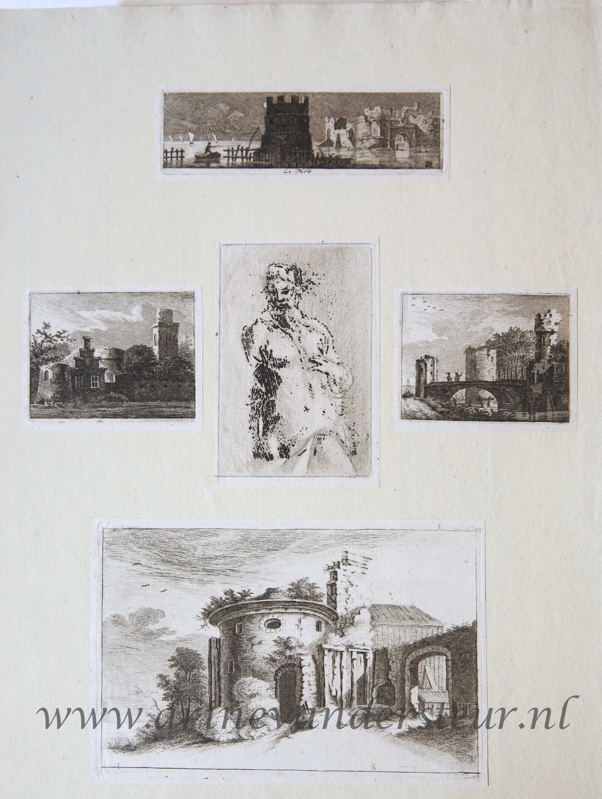 [Antique print, etching] Various small landscapes, published in and around 1766.