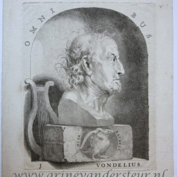 [Antique print, engraving] J VONDELIUS (dichter Joost van den Vondel), published ca. 1681.