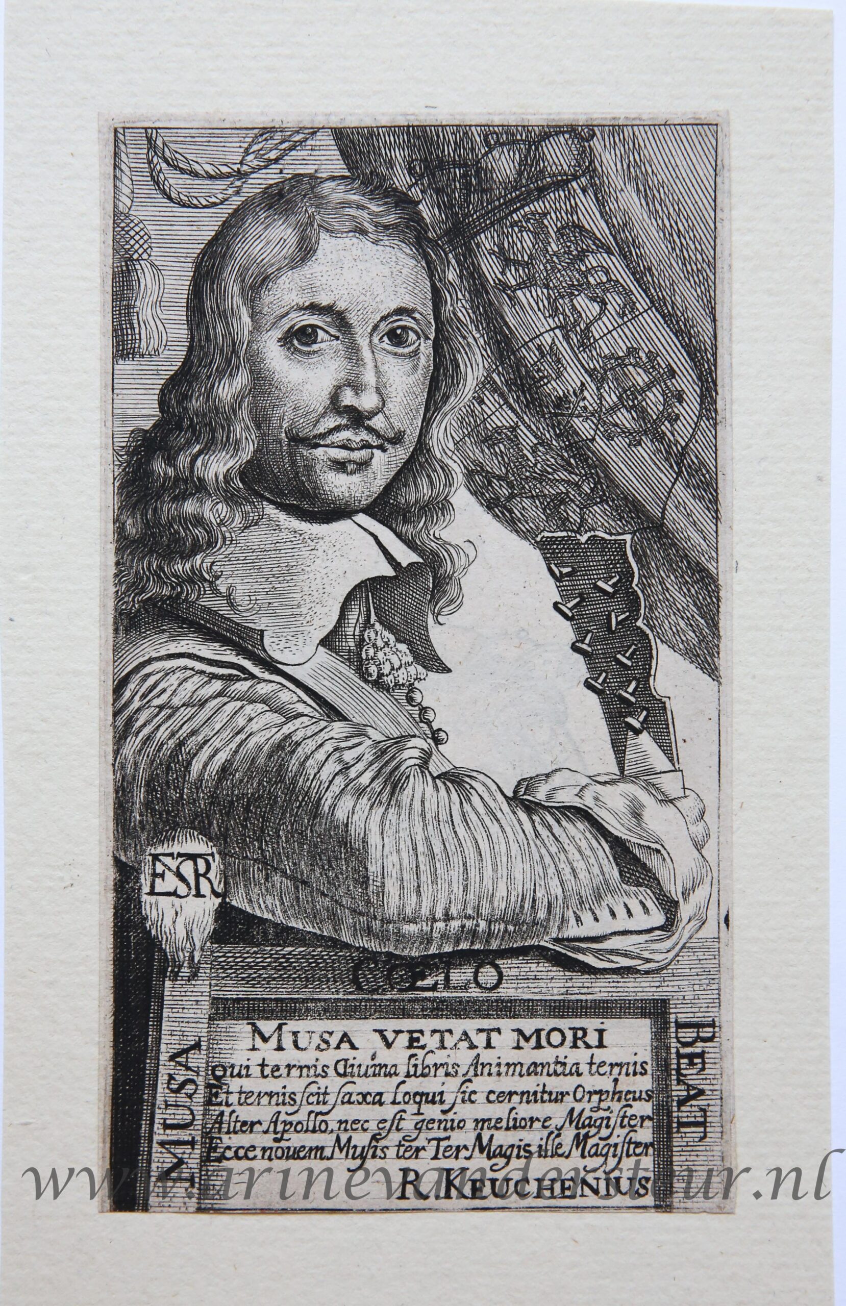 [Antique title page, 1668] Portrait of writer (schrijver) Everard Meyster, published 1668, 1 p.