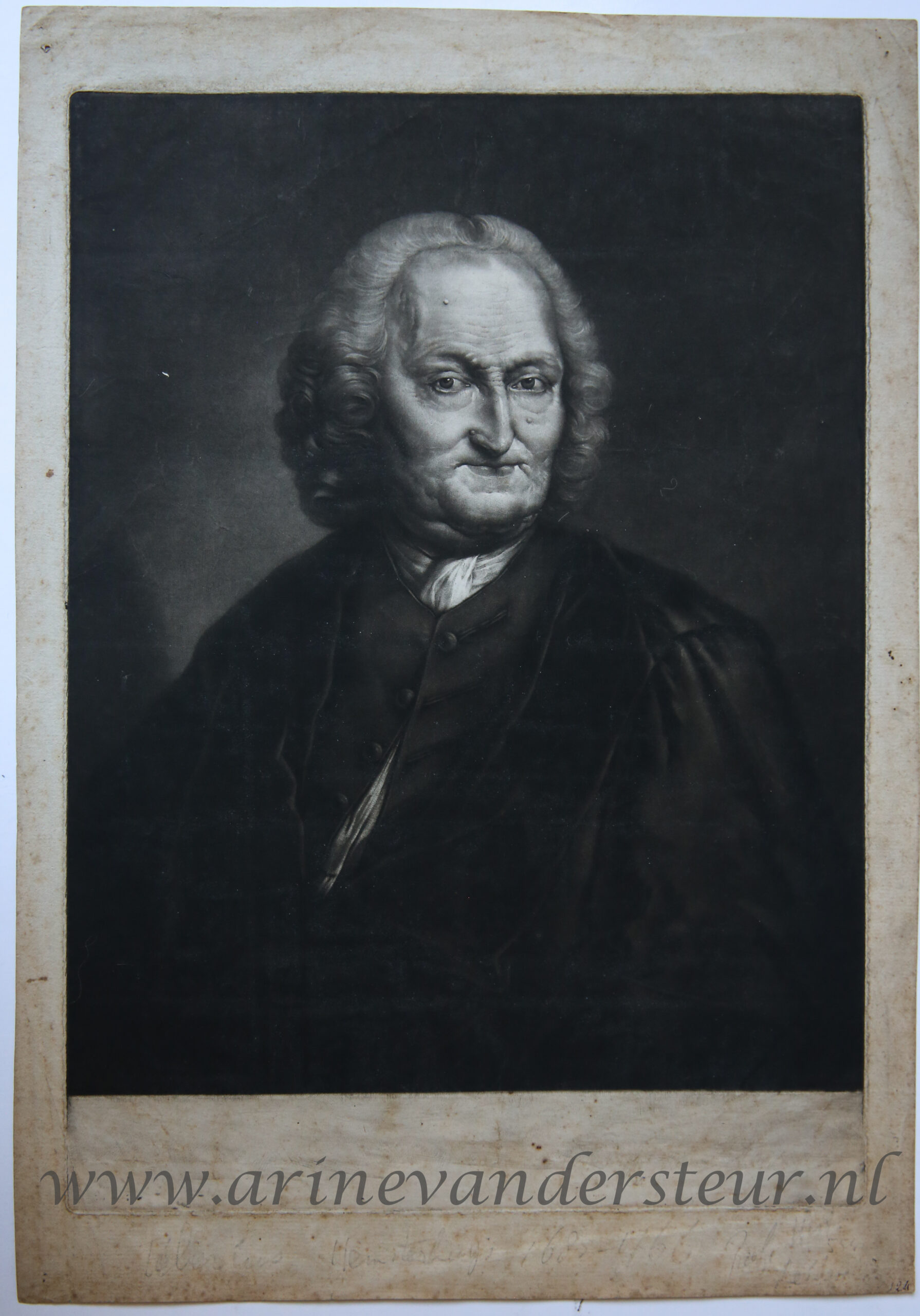 [Antique portrait print, mezzotint] Portrait of Tiberius Hemsterhuis, published ca. 1746-1819.