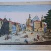 [Optica print, The Hague] 't Gesiaht van 't Binnen Hof Siende na de Zaal en Fransche Kerk, published ca. 1770.