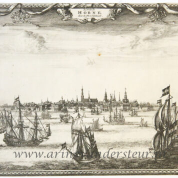 [Antique print, etching, oude prent Hoorn] View of Hoorn, published 1726.