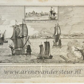 [Antique print; etching, oude prent Texel] Texel, published ca. 1675.