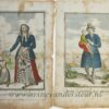 [Two antique prints, hand colored etching and engraving] A couple of farmers from Zaandam / Een paar boeren uit Zaandam, published ca. 1669-1690.
