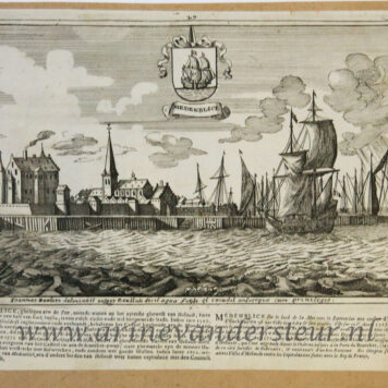 [Antique print; etching, oude prent Medemblik] Medenblick, published ca. 1675.
