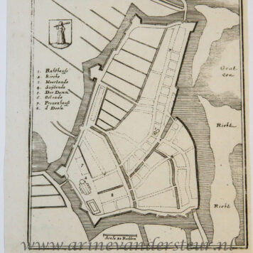 [Antique print; cartography, oude prent Monnikendam] MONNECKEDAM, published 1659.