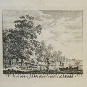 [Antique print; etching and engraving, oude prent Muiderberg] GEZIGT op MUYDERBERG en NAARDEN, before 1822.
